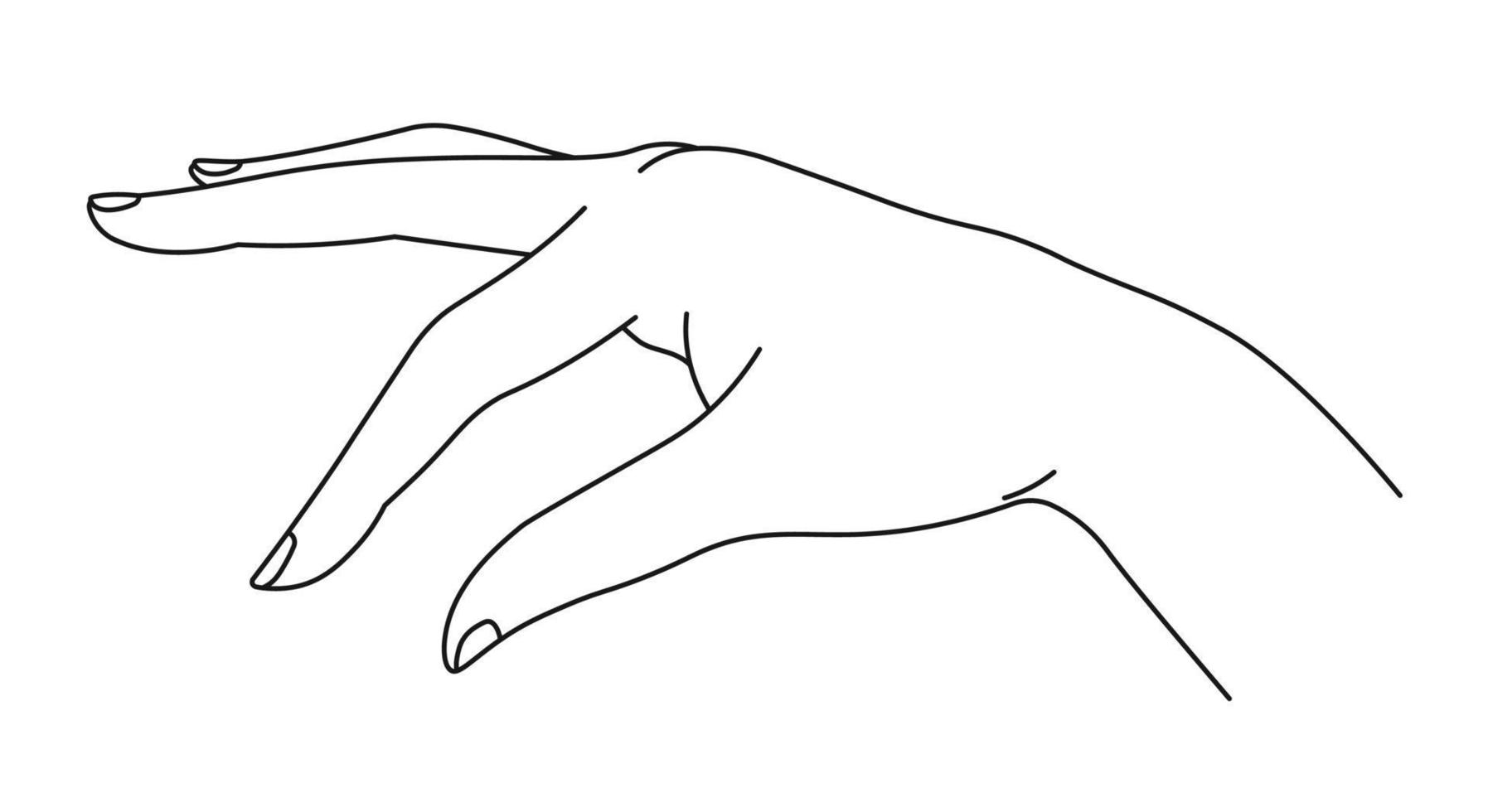 Gesture language or gesturing, line art vector