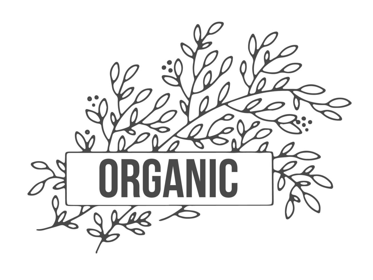 marca orgánica y natural, paquete para producto vector