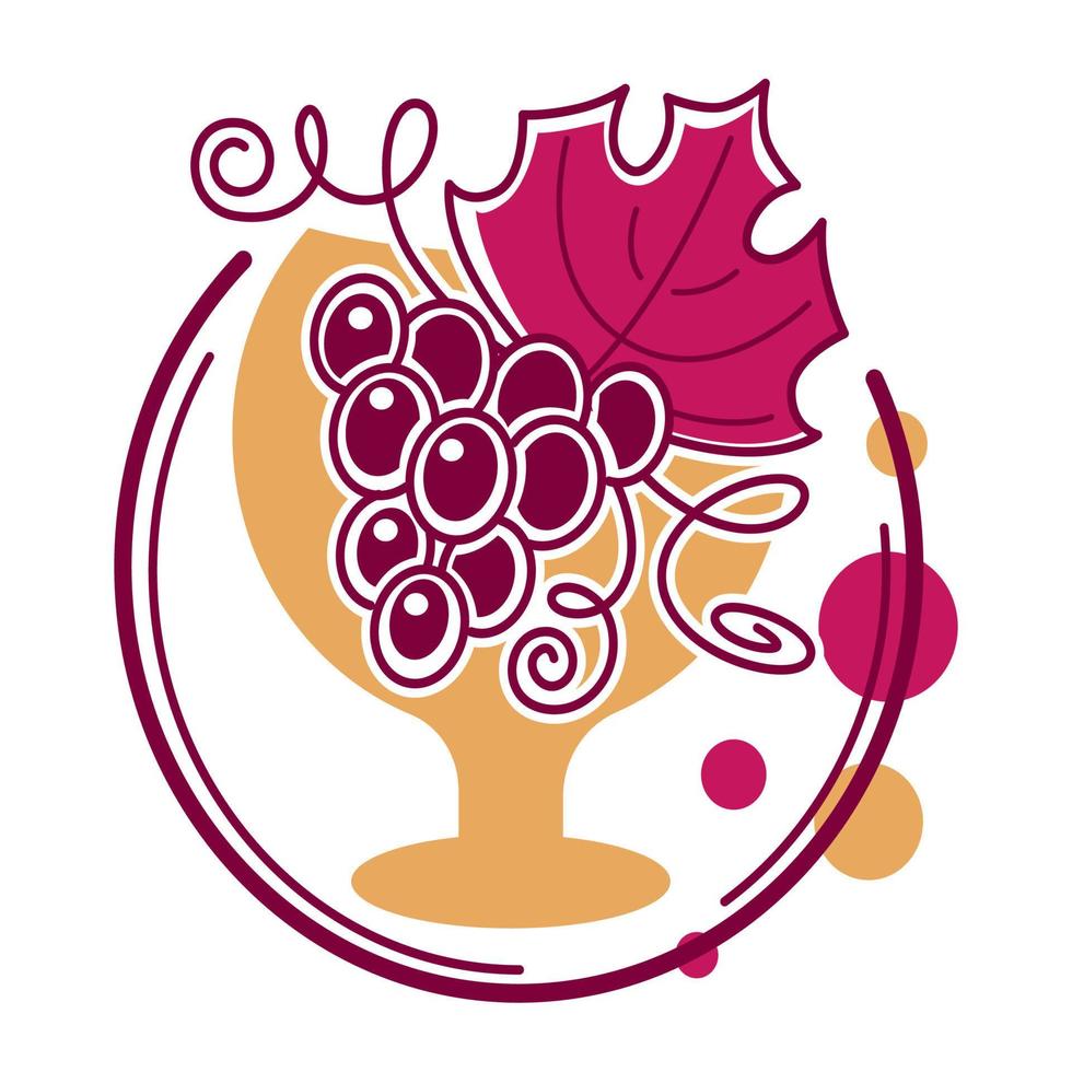 lugar de degustación de vino tinto y seco para beber logotipos de vino conjunto vectorial de signos aislados vector
