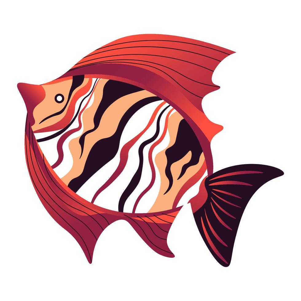 Exotic marine creature, fauna of sea, ocean fish vector