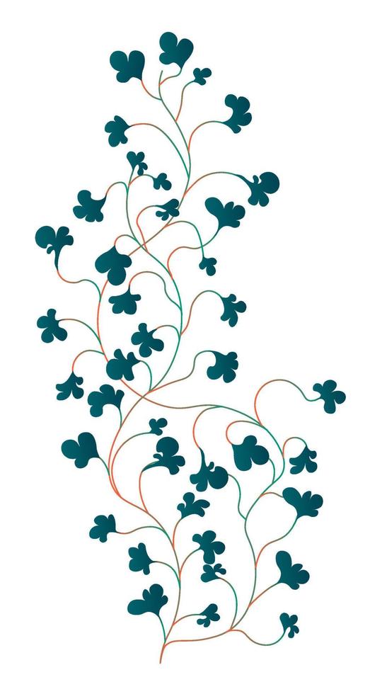 Green ivy climbing plant with lush leaves vector