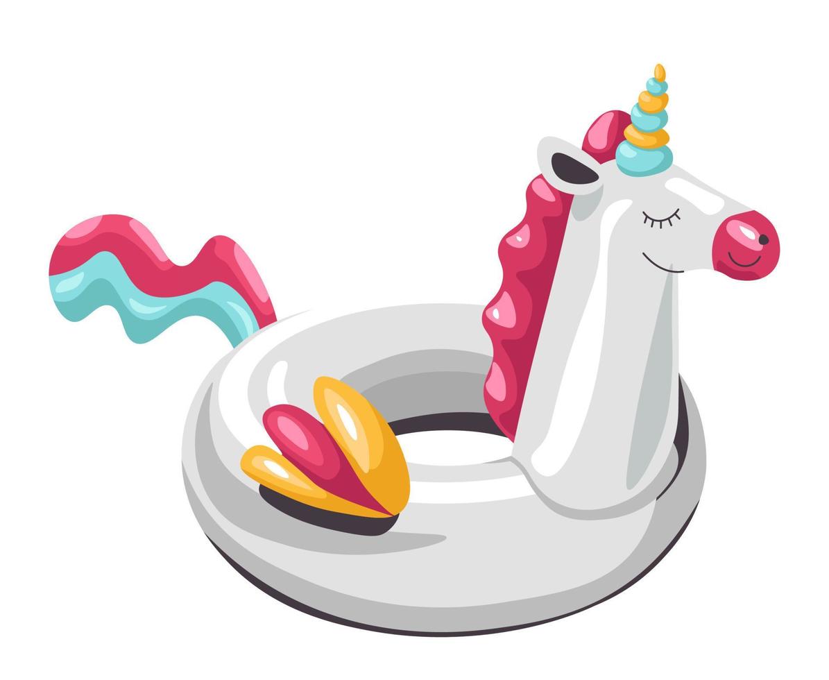 Inflatable balloon or lifebuoy in shape of unicorn vector