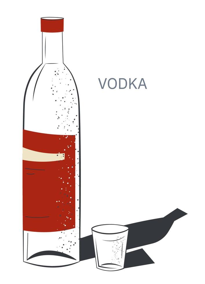 vodka bebida alcohólica tradicional de rusia vector