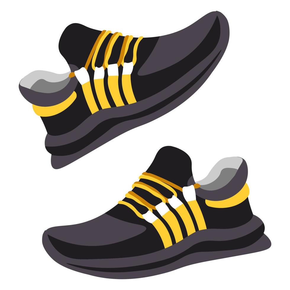 Pair of training shoes, modern sneakers design vector