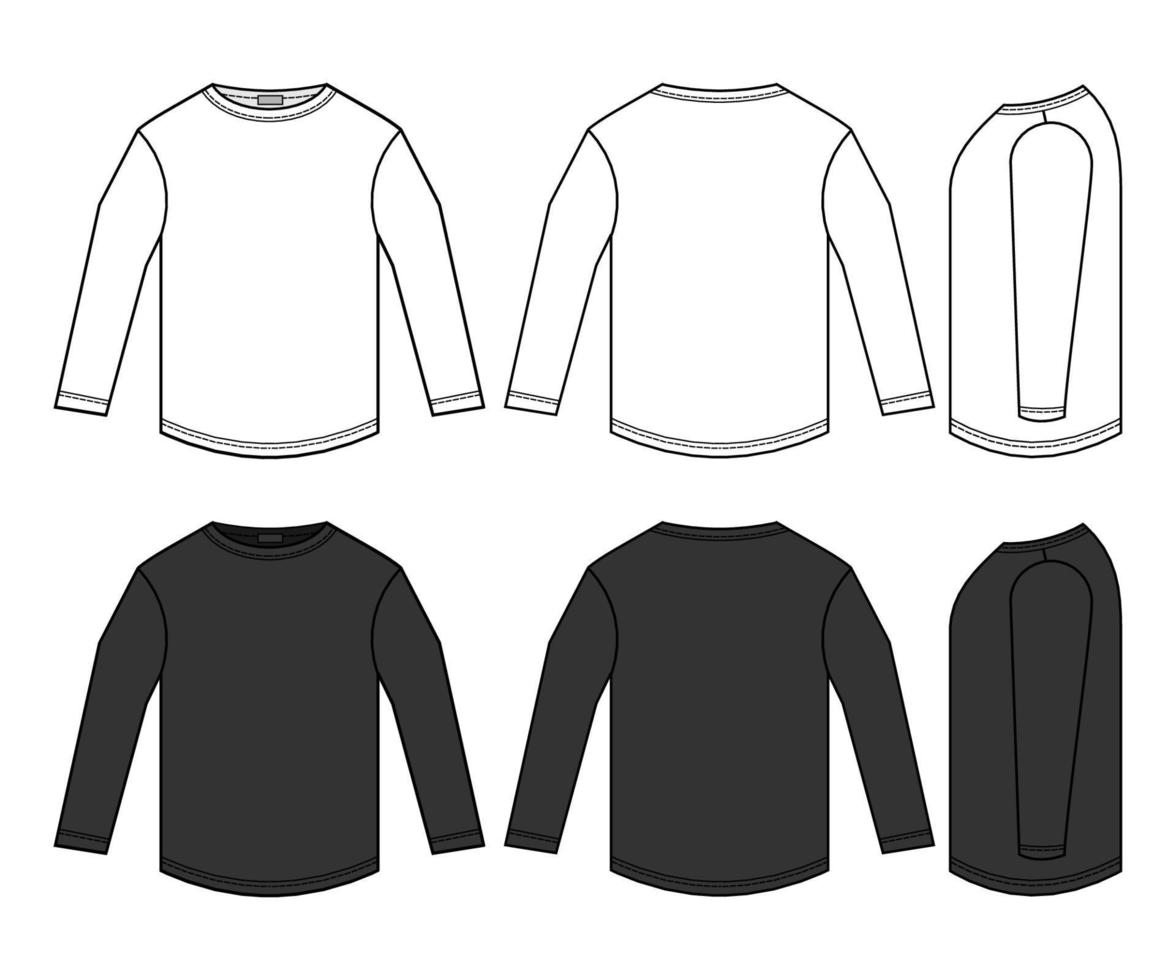 vector line art long sleeve t-shirt