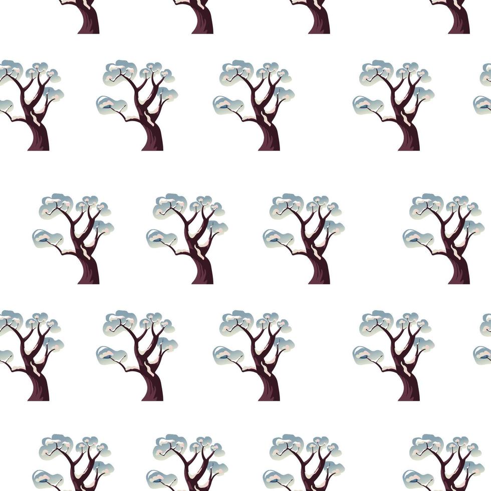 Trees covered with snow, winter seamless pattern vector