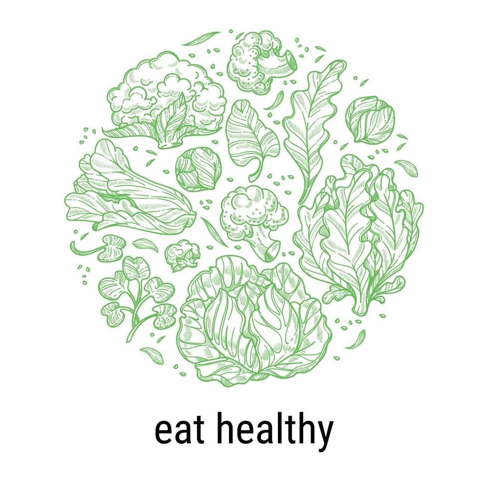 Eat healthy, organic and natural food products vector