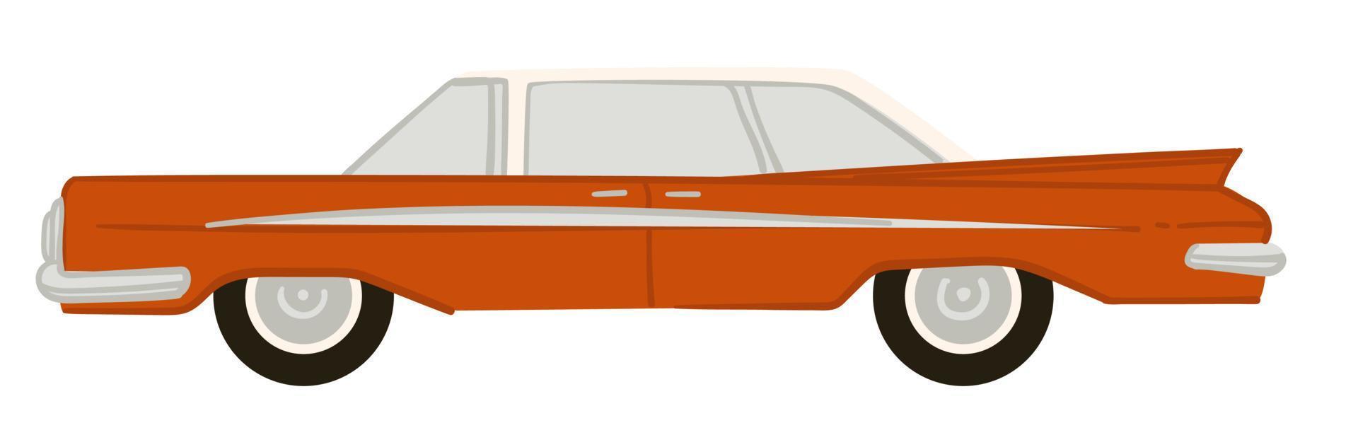 coche retro americano clásico de 1960, diseño automático vector