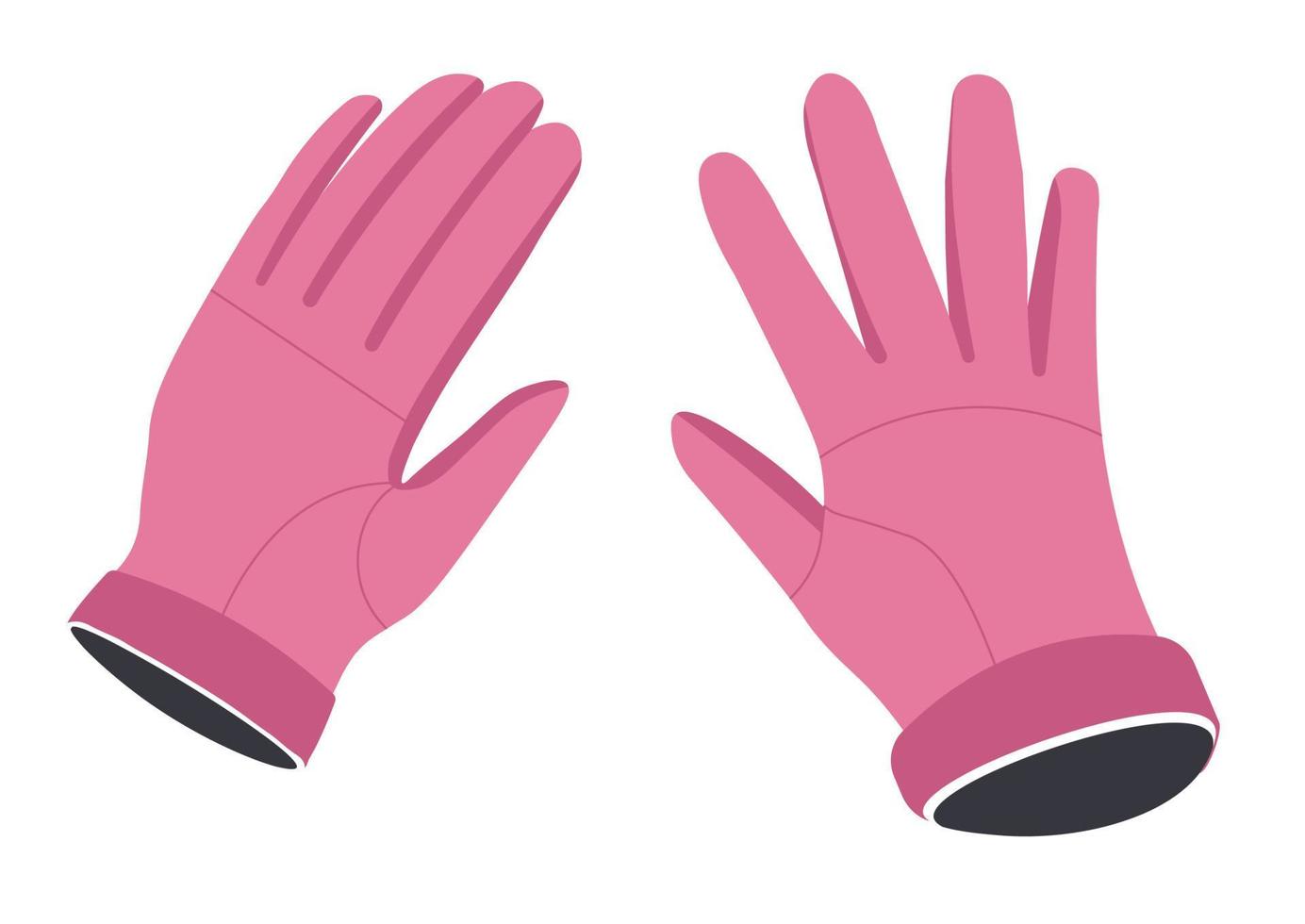 guantes rosas para mujer, mitones de goma para limpiar vector