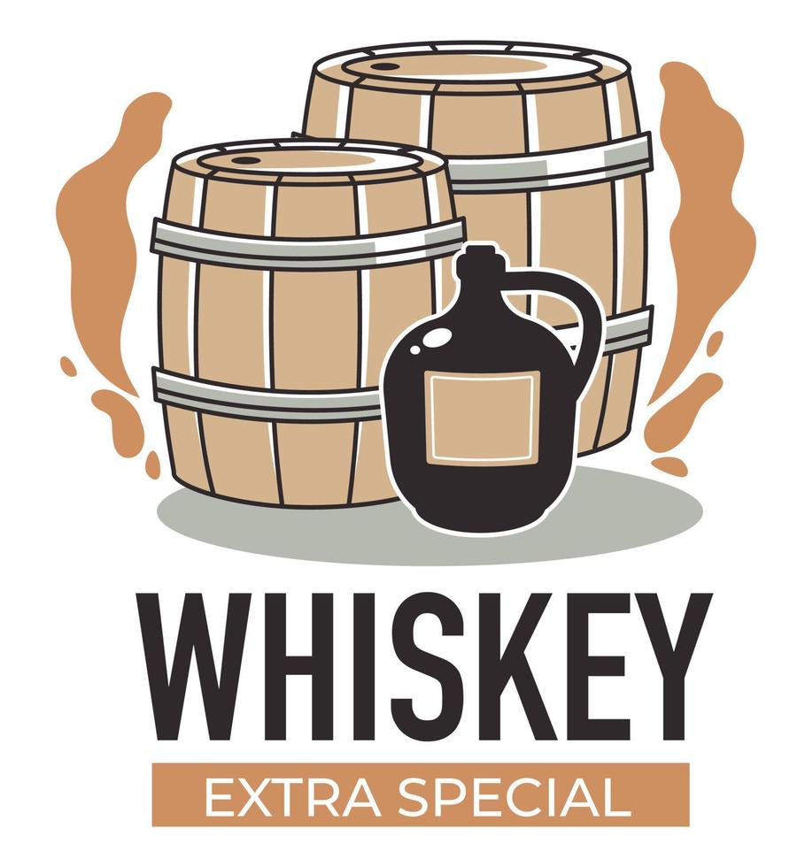 Whiskey extra special production of alcohol vector