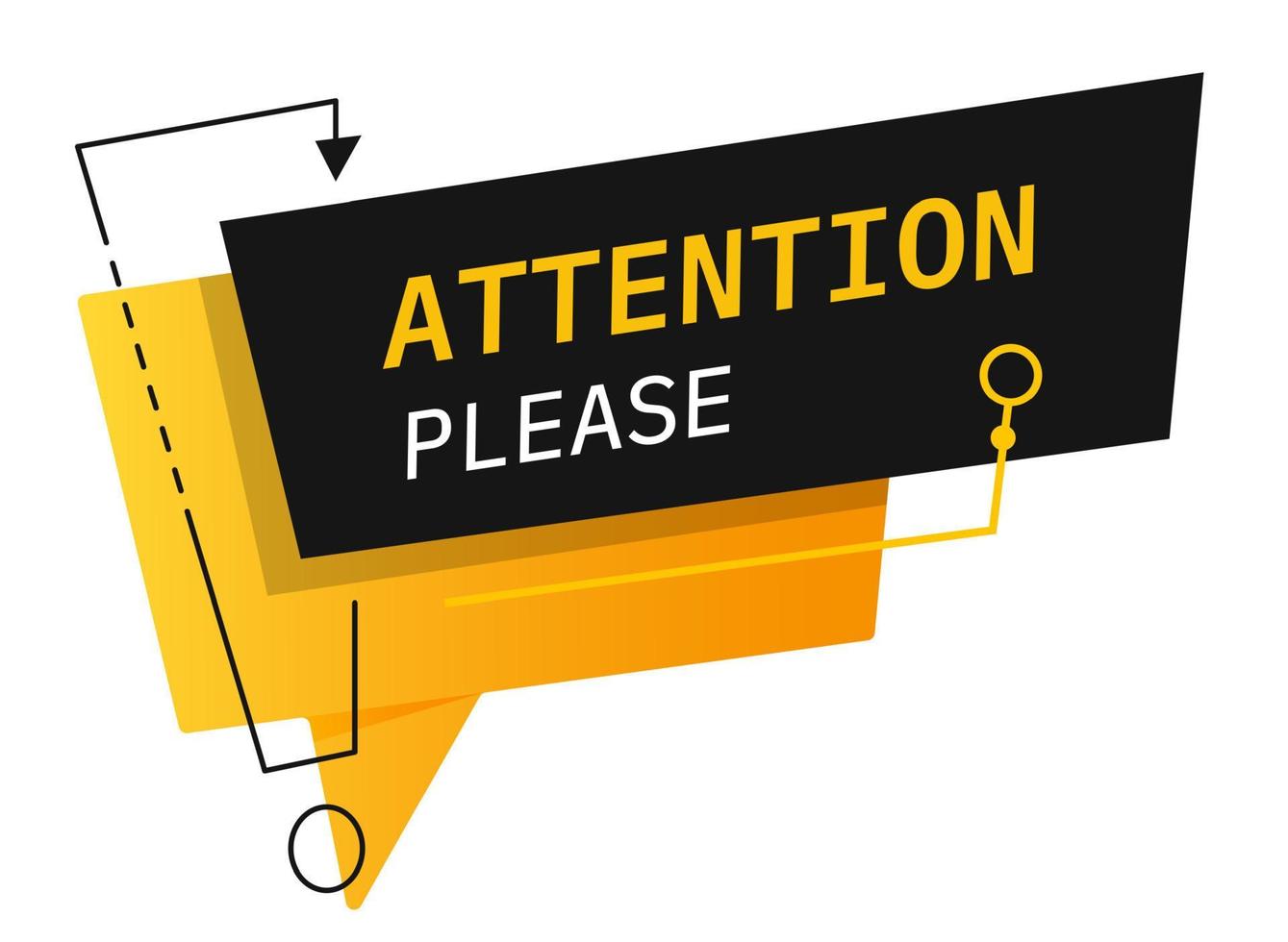 Attention please banner or sign, caution or danger vector
