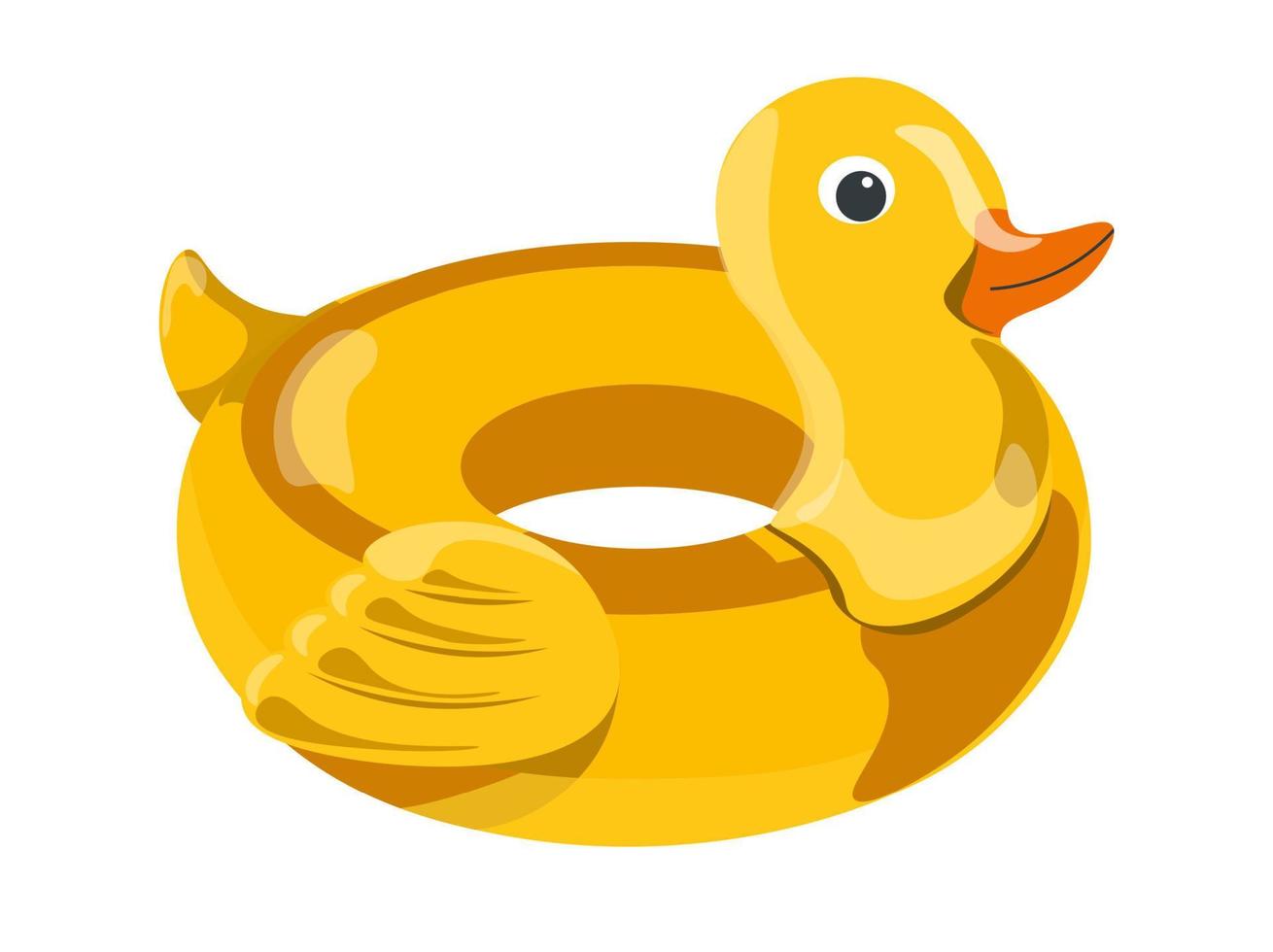Inflatable balloon or lifebuoy in shape of duck vector