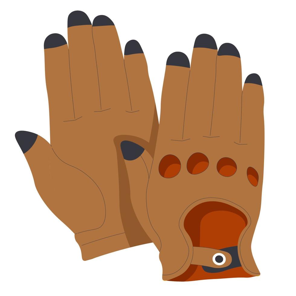 Leather gloves, modern and trendy mittens vector