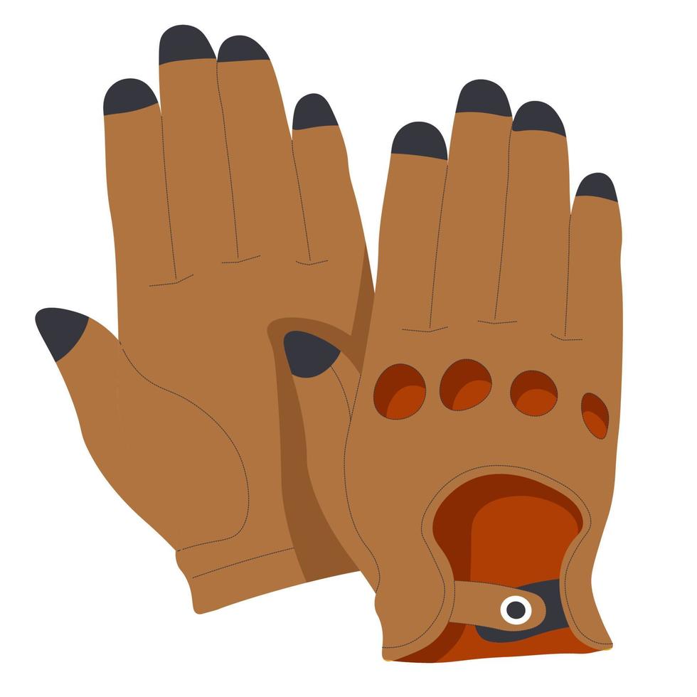 guantes de cuero, mitones modernos y de moda vector