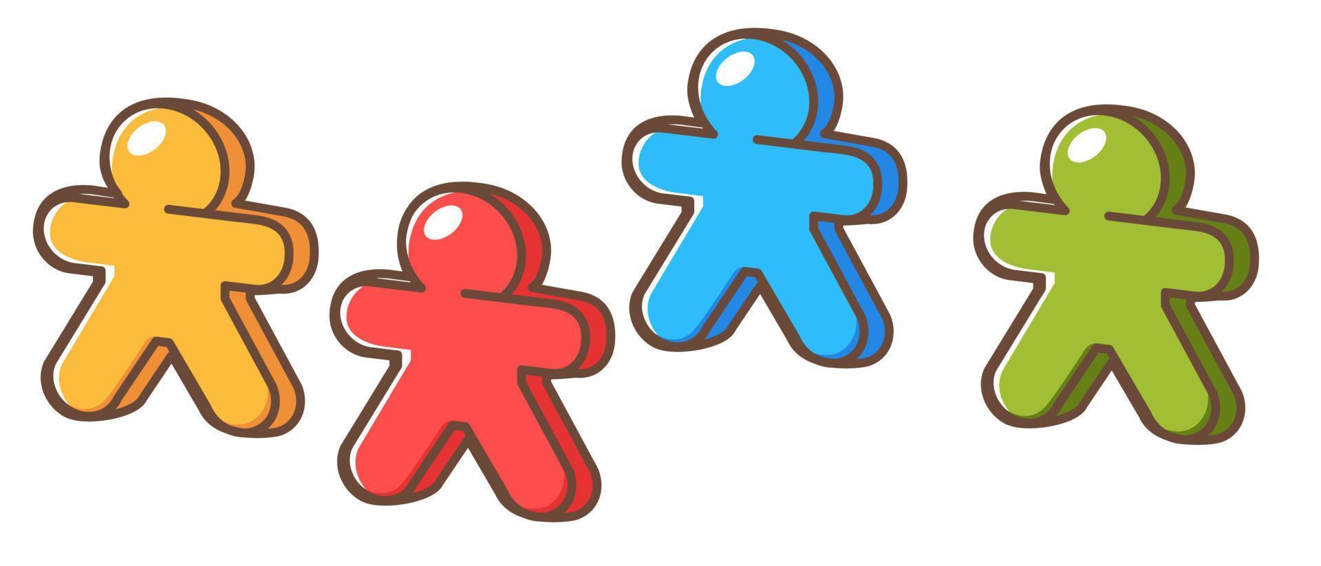Board game figurines in shape of humans vector