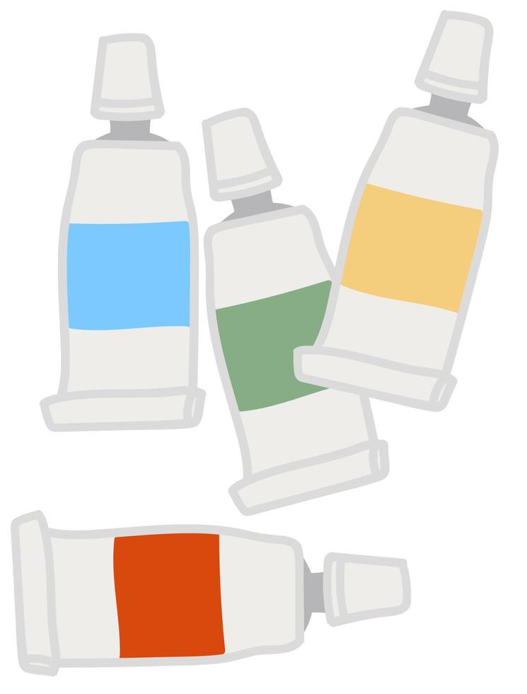 Tubes with paint for drawing and artist classes vector