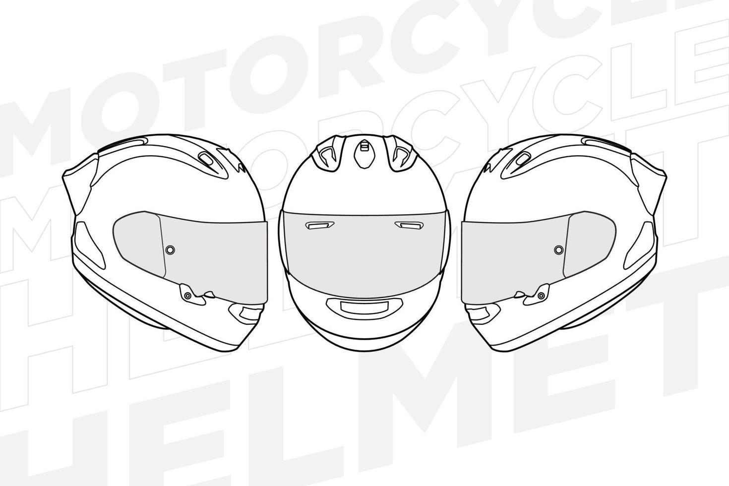 line art sport helmet vector template collection