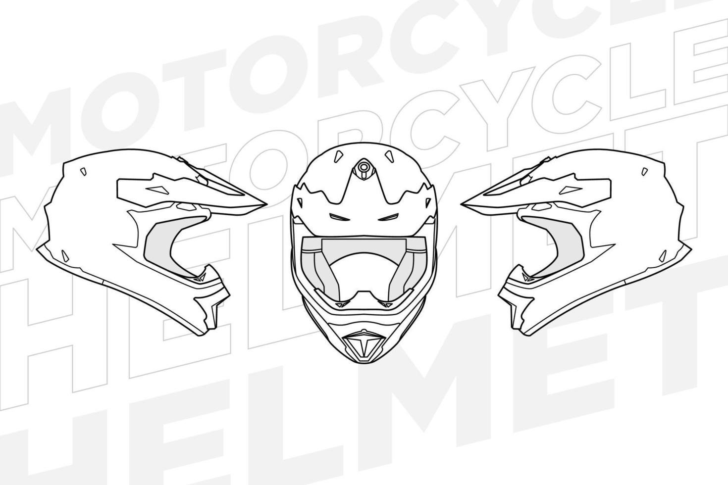 line art trail helmet vector template collection