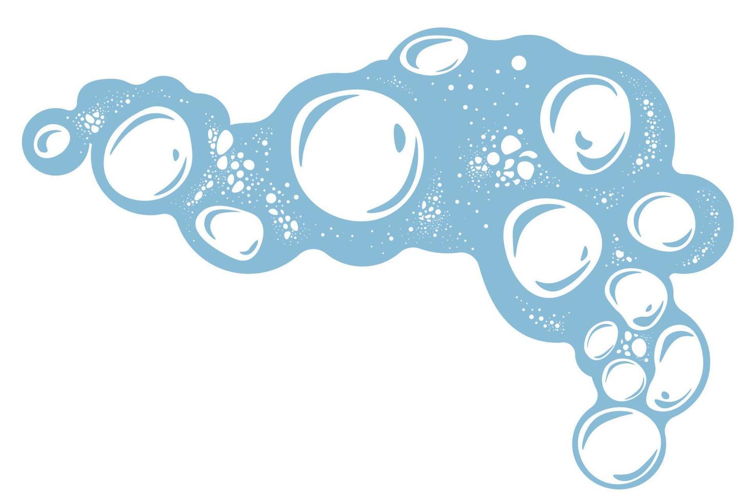 Soapy water with bubble, upper right corner frame vector