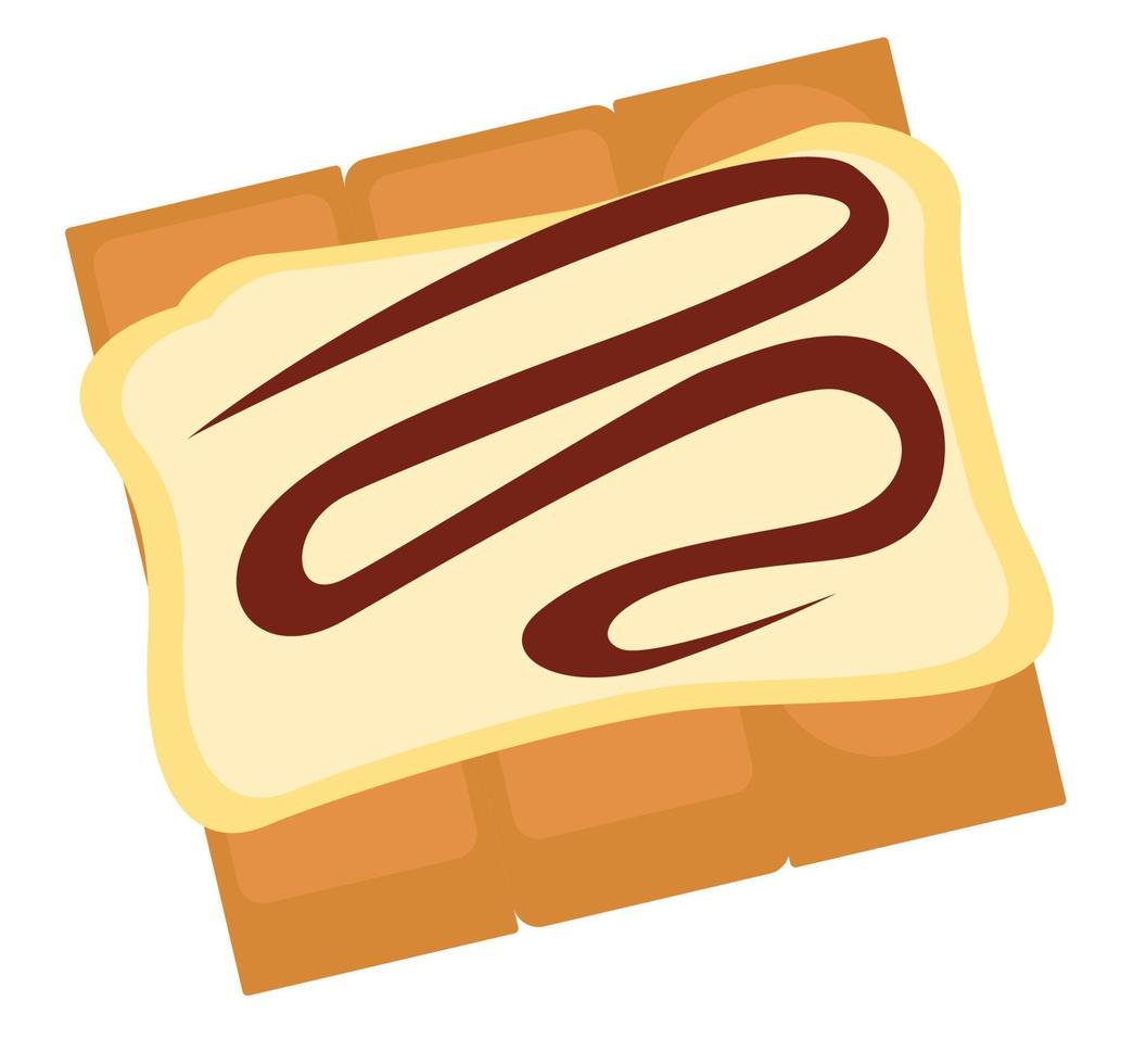 Cookies or biscuit with creamy chocolate topping vector