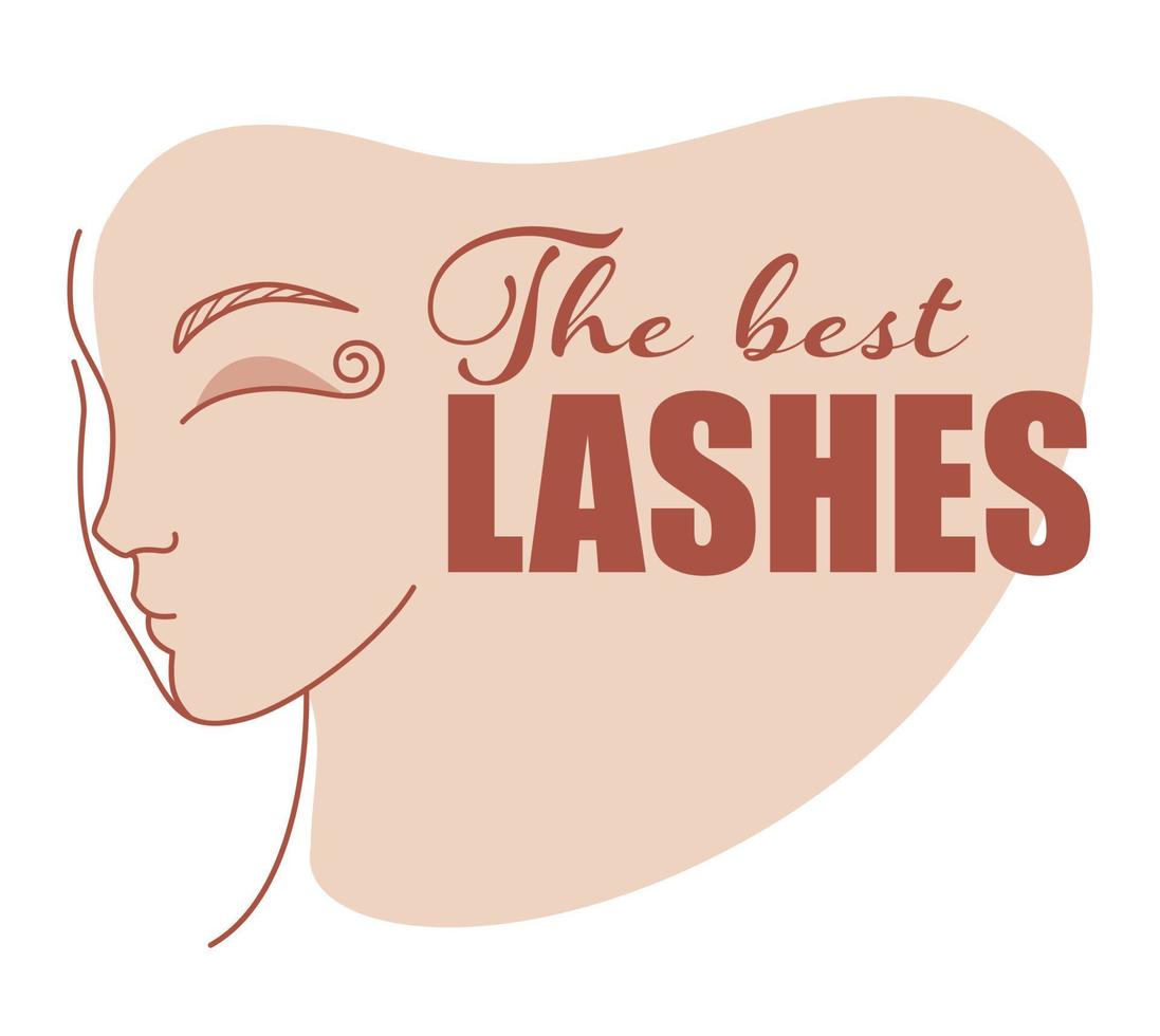 Best lashes, beauty studio extension of eyelashes vector