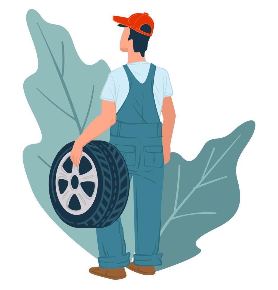 Mechanics services and tyre vehicle maintenance vector