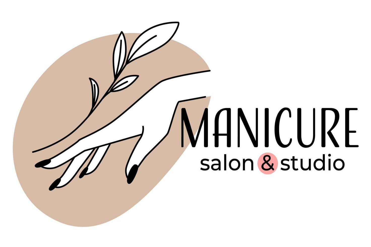 Manicure salon and studio, nail treatment and care vector