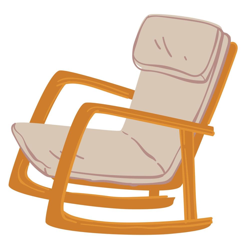 Comfortable rocking chair, furniture for home interior design vector