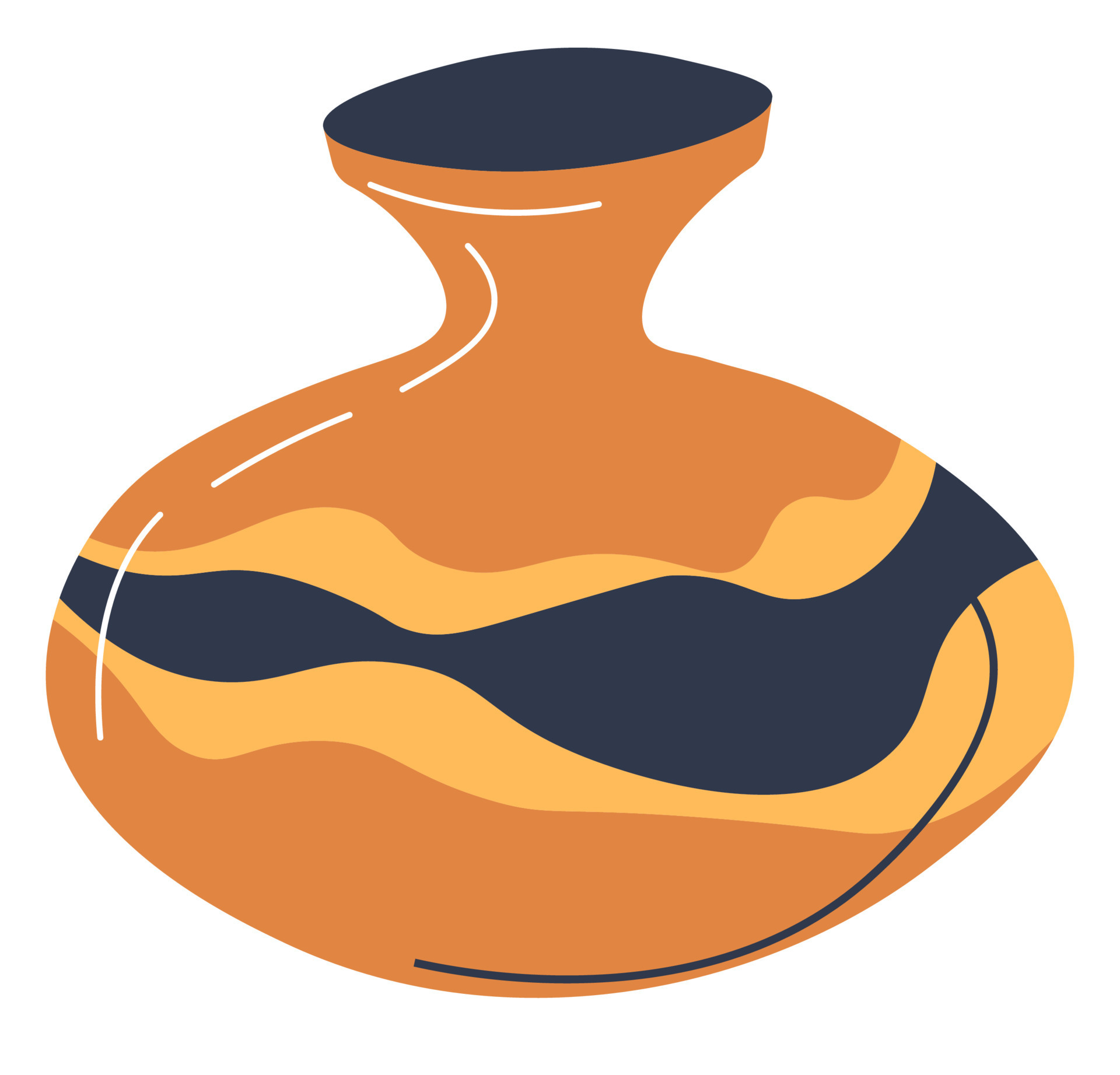 Decorative vase made of clay, interior design styling 19499295 Vector