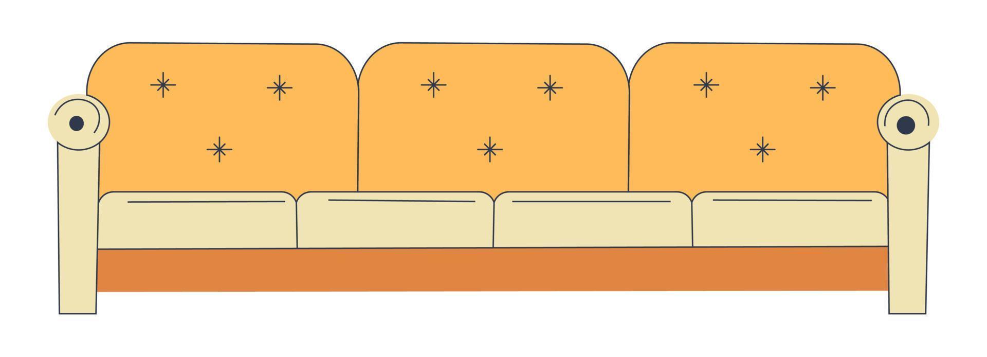 Sofa with comfy cushions, furniture for home interior vector