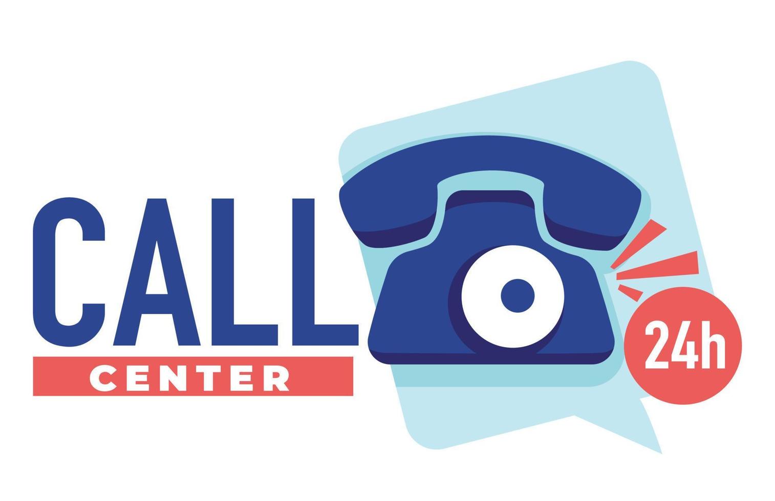 Call center 24 hours, hotline or helpdesk banner vector