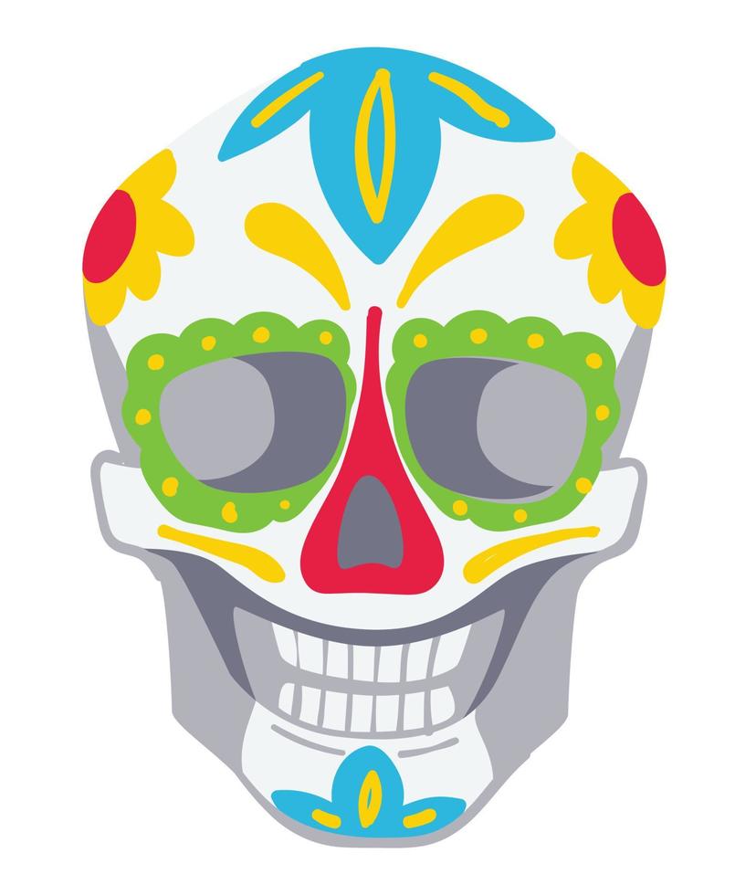 vector de adornos de calavera tradicional del día de los muertos