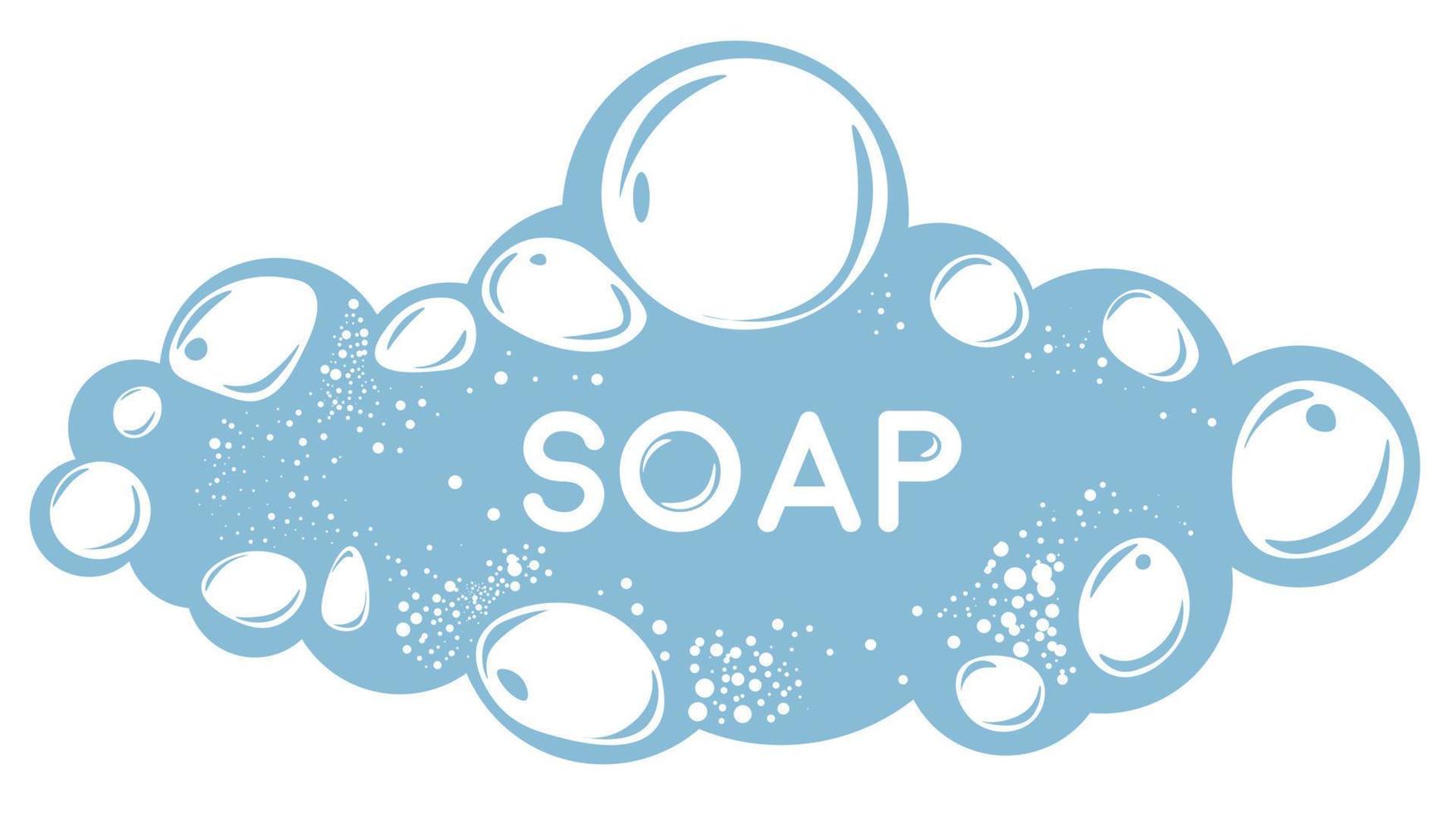 Soapsuds laundry or bath soapy bubbles, hygiene and cosmetics vector