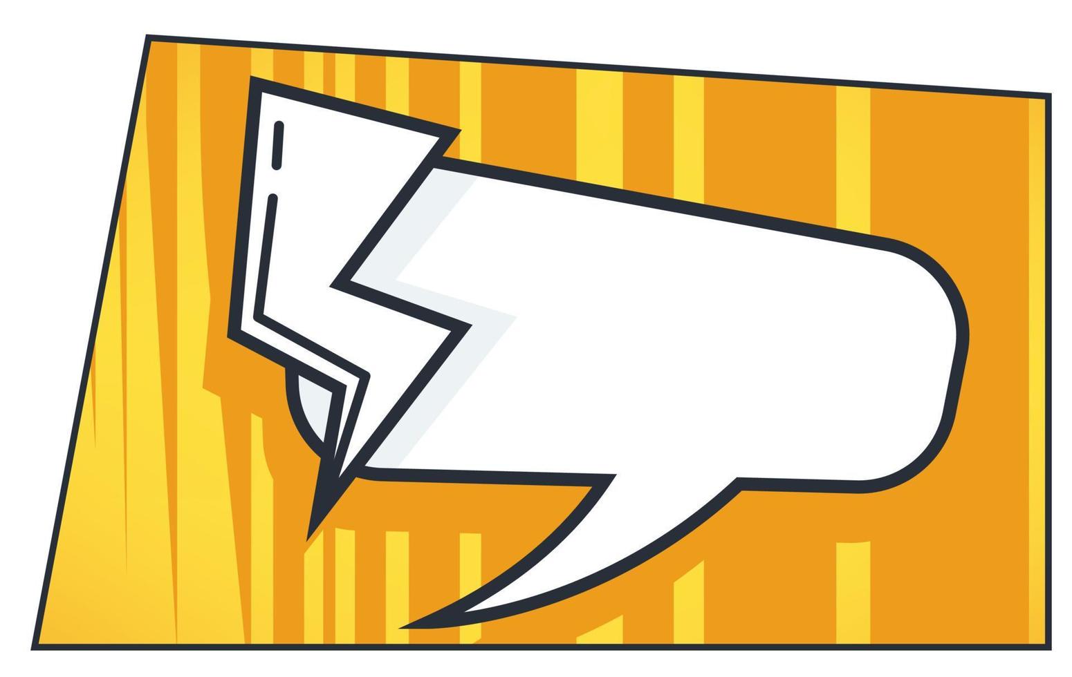 Speech bubble and thunder bolt, comic book style vector