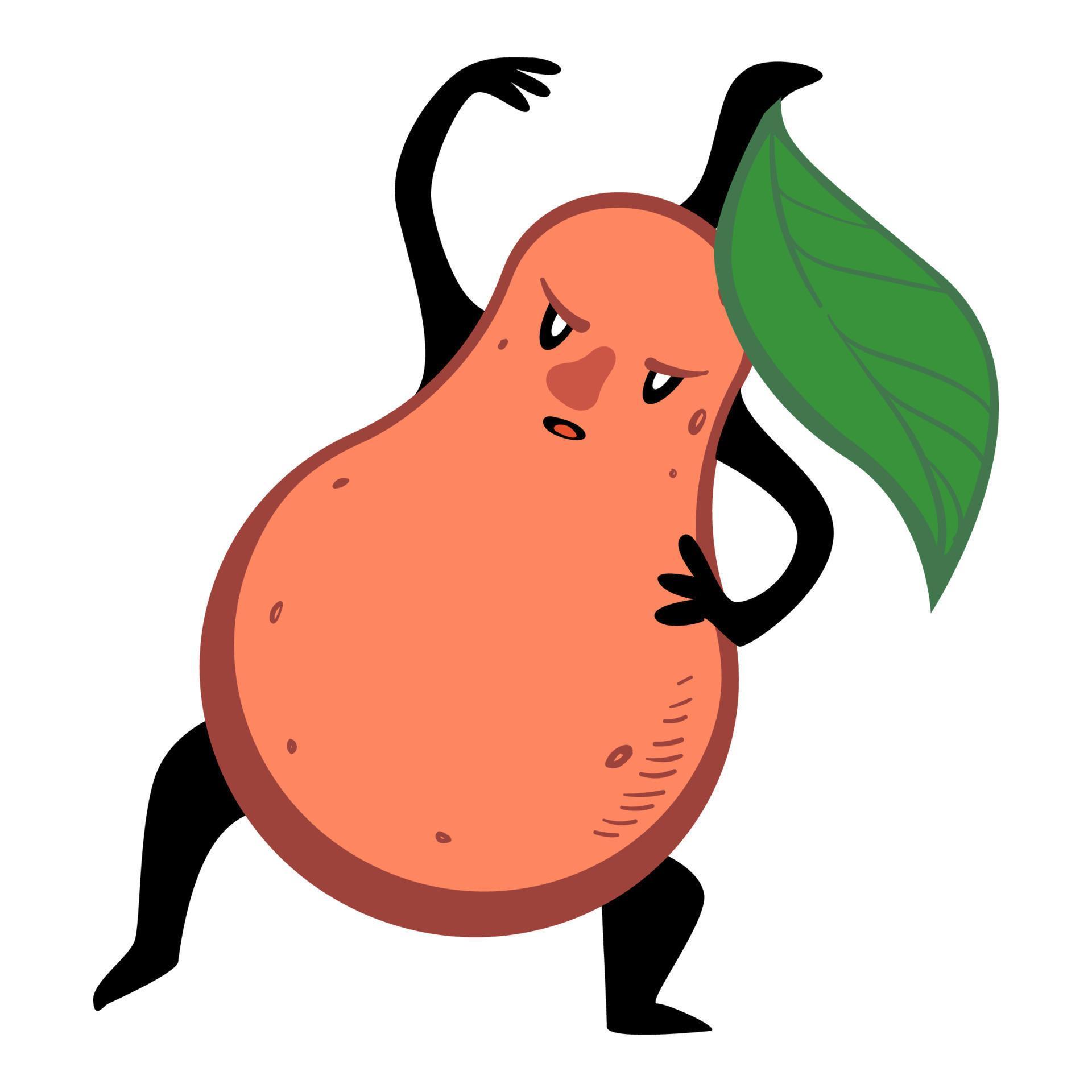 Pear training and keeping fit, active lifestyle of fruit 19499456