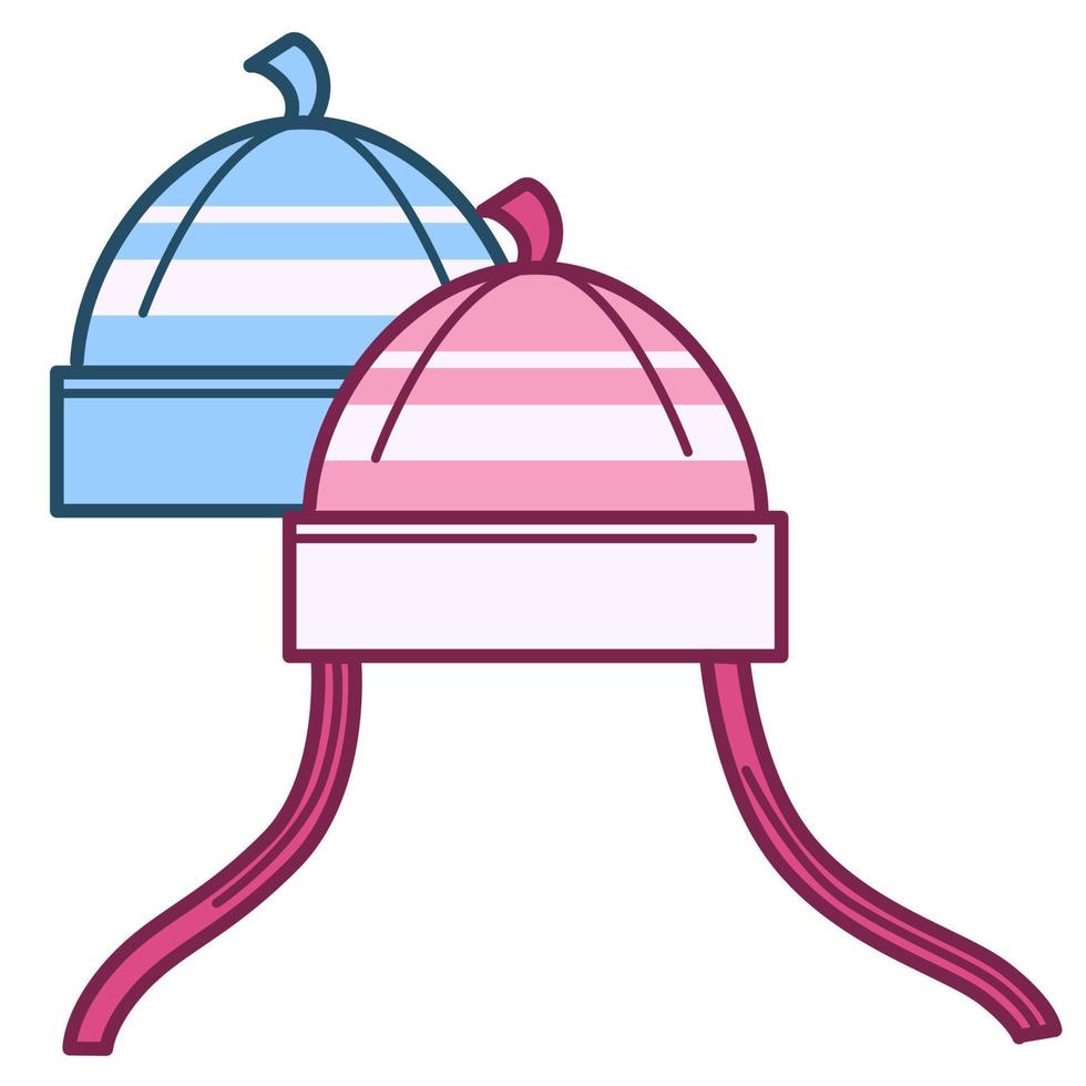 Hats for small boys and girls, children clothes vector