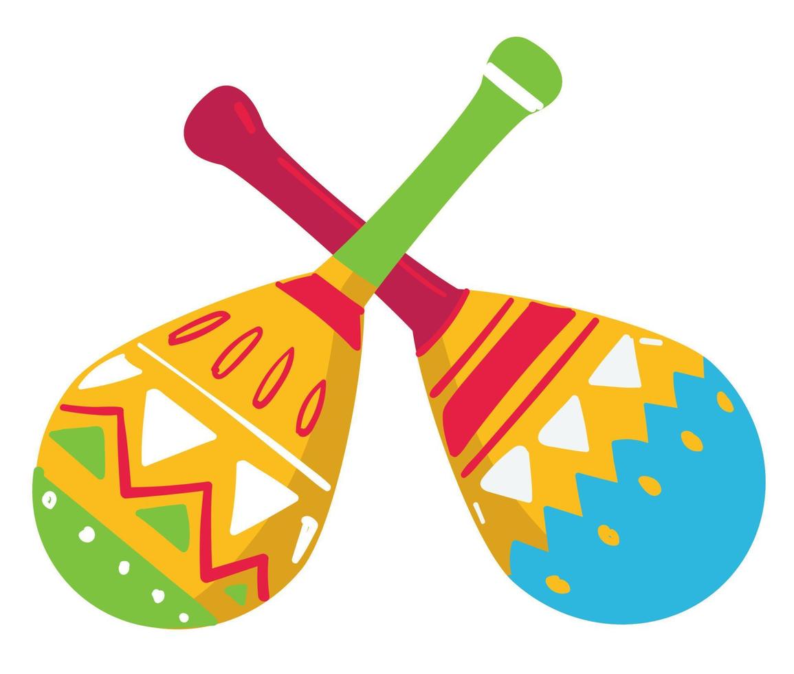 maracas instrumento musical tradicional de mexico, cultura mexicana vector