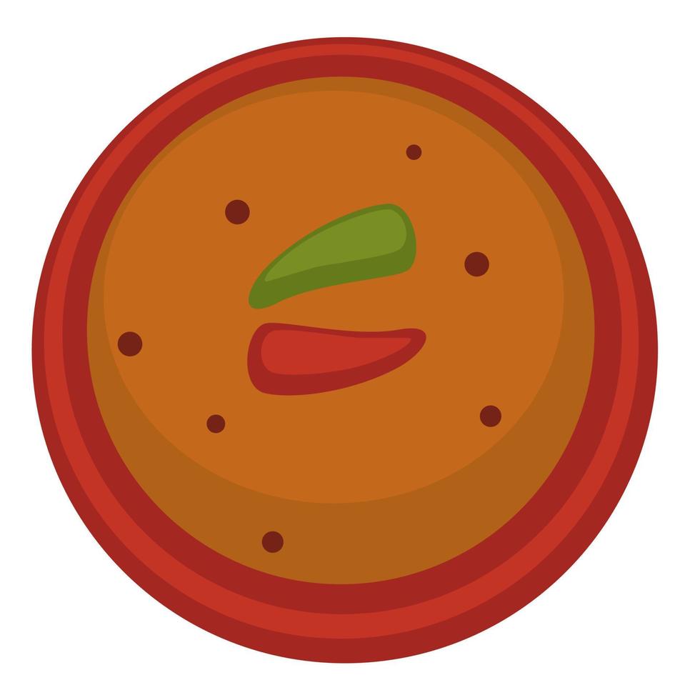 Gazpacho or tomato soup with chili pepper vector