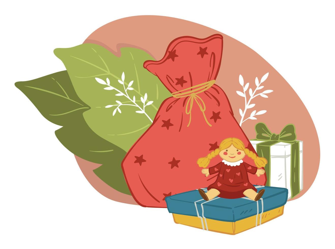 Presents for children on New Year and Xmas vector