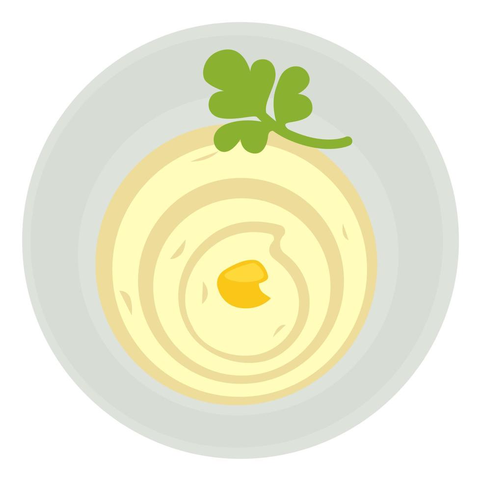 Mayonnaise or sour cream sauce with parsley leaf vector