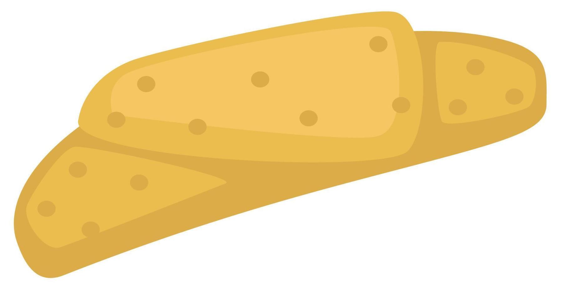 French croissant for dessert, buttery baked bun vector