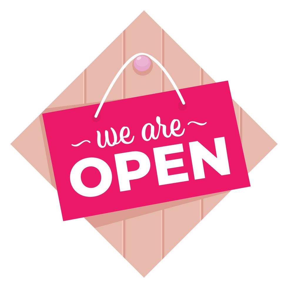 We are open, shop or store sign banner vector