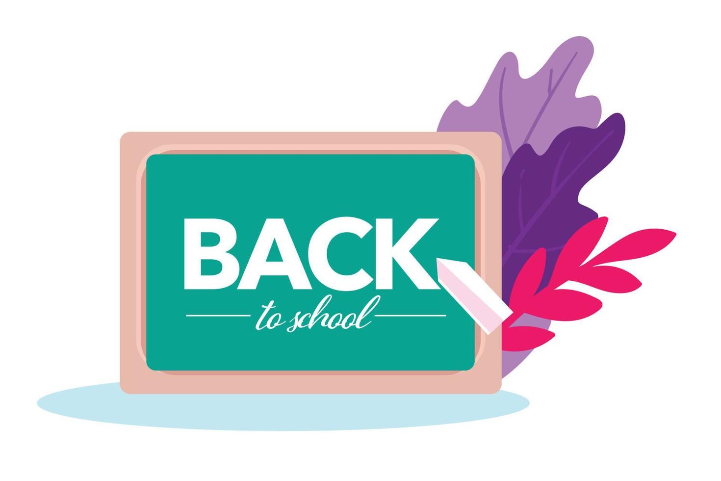 Back to school banner with blackboard and chalk vector