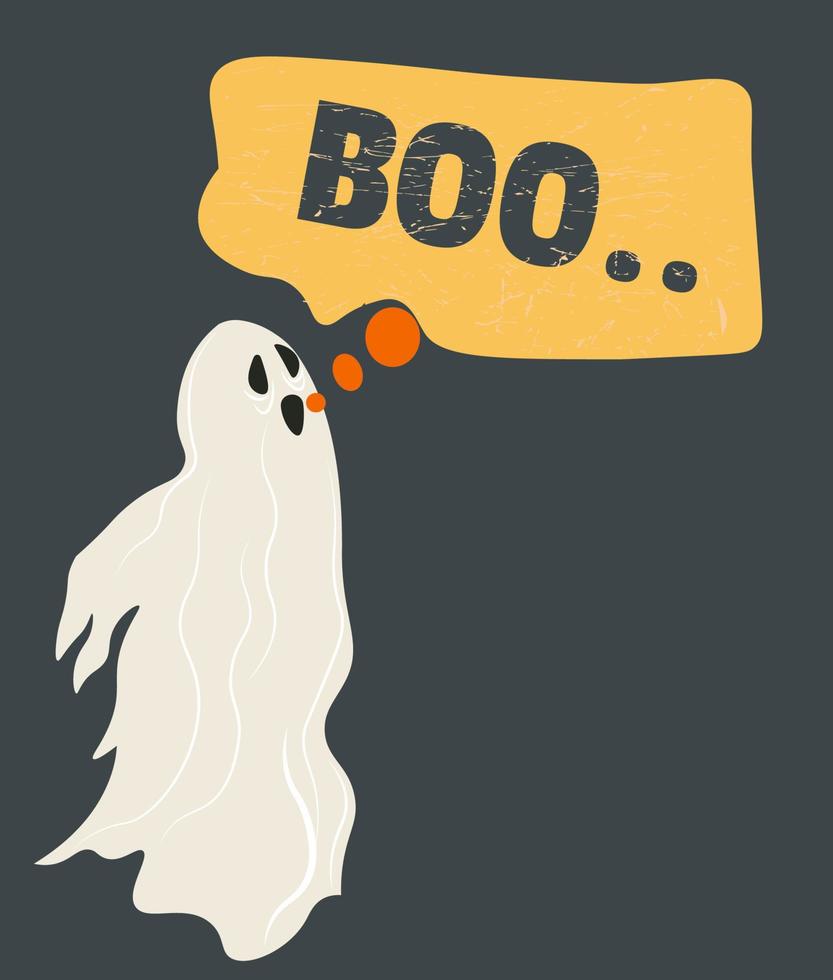 personaje fantasma en halloween, vector de personaje de vacaciones de otoño