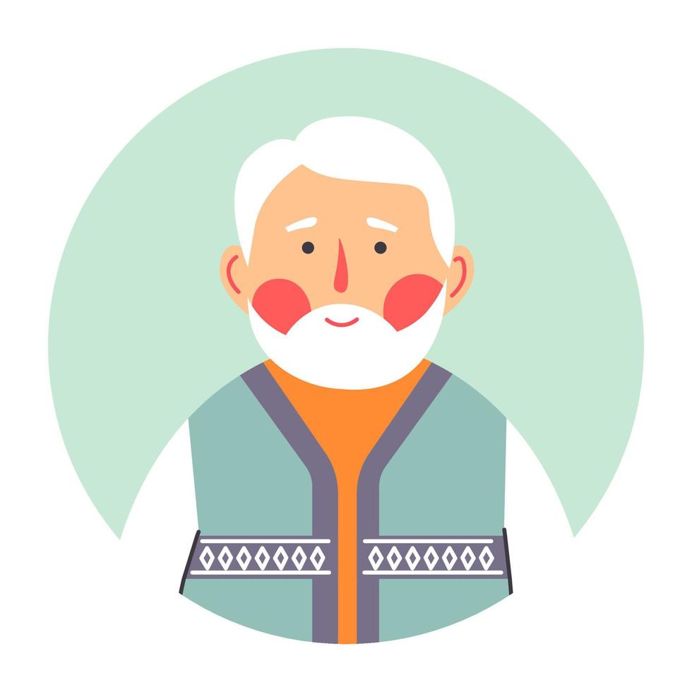 retrato de personaje masculino senior, abuelo con canas vector
