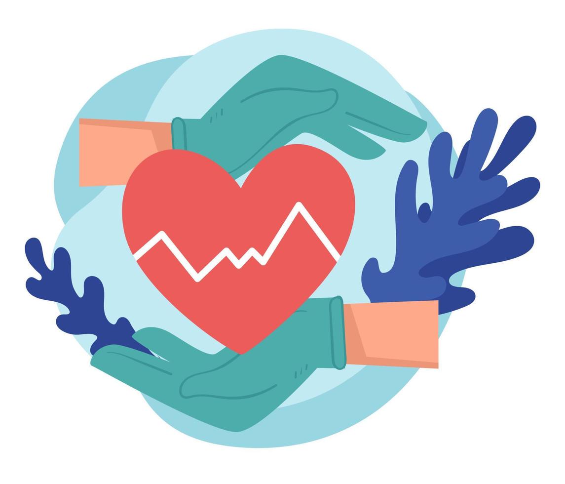 Cardiology and heart diseases treatment, healthcare in clinics vector