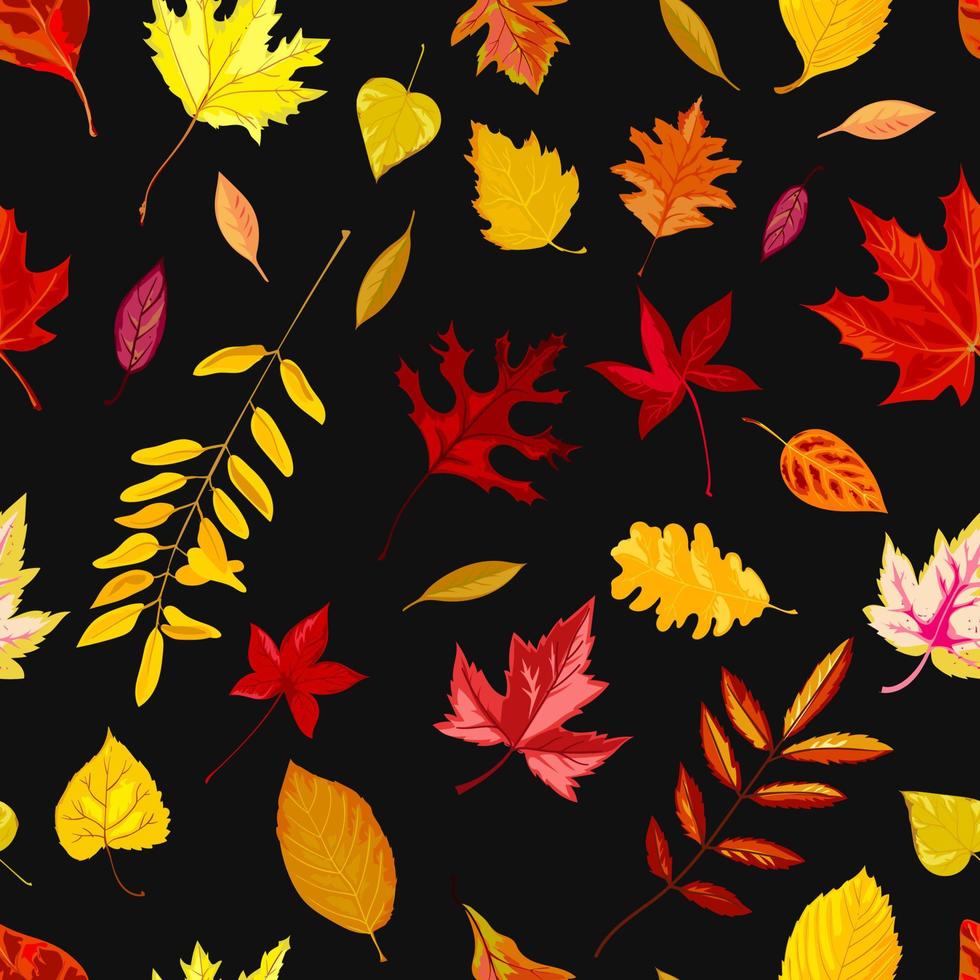 Autumn leaves falling from trees, foliage and leafage vector
