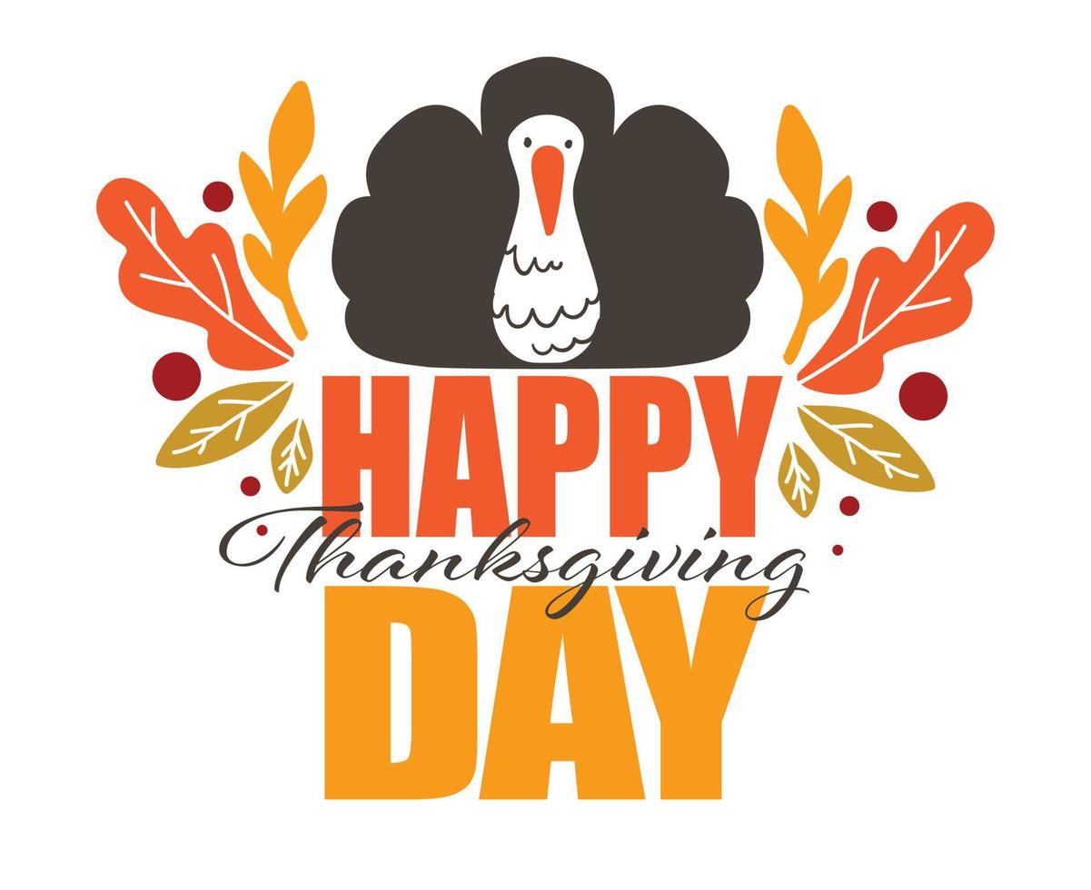 Happy Thanksgiving day, autumn holiday celebration, greeting banner vector