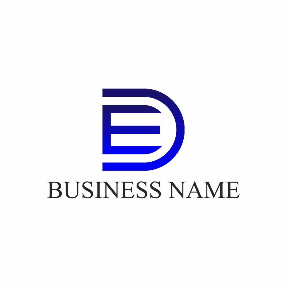 Letters E and D gradient initial logo vector