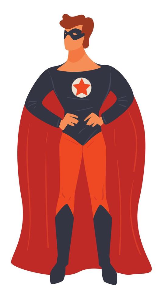 Super hero male character wearing mask and mantle vector